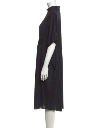 Alfred Shaheen Mock Neck Midi Length Dress
