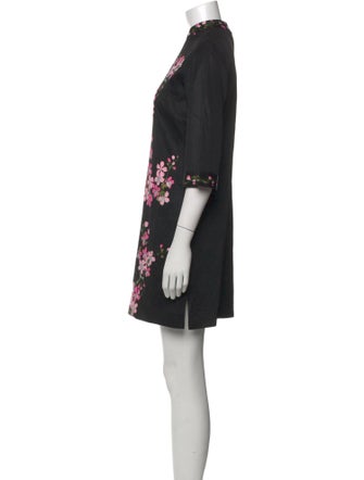 Alfred Shaheen Floral Print Mini Dress