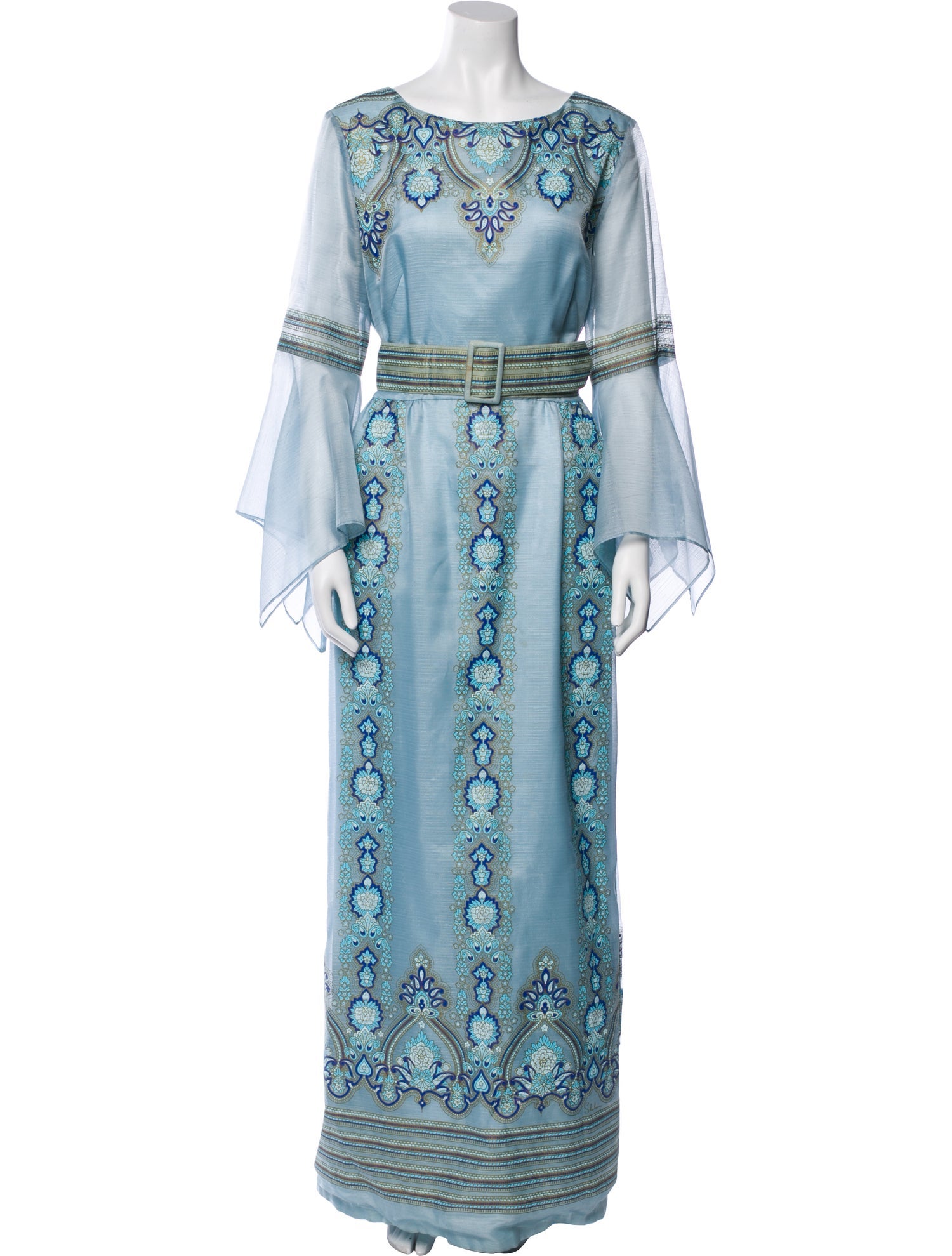 Alfred Shaheen Printed Long Dress