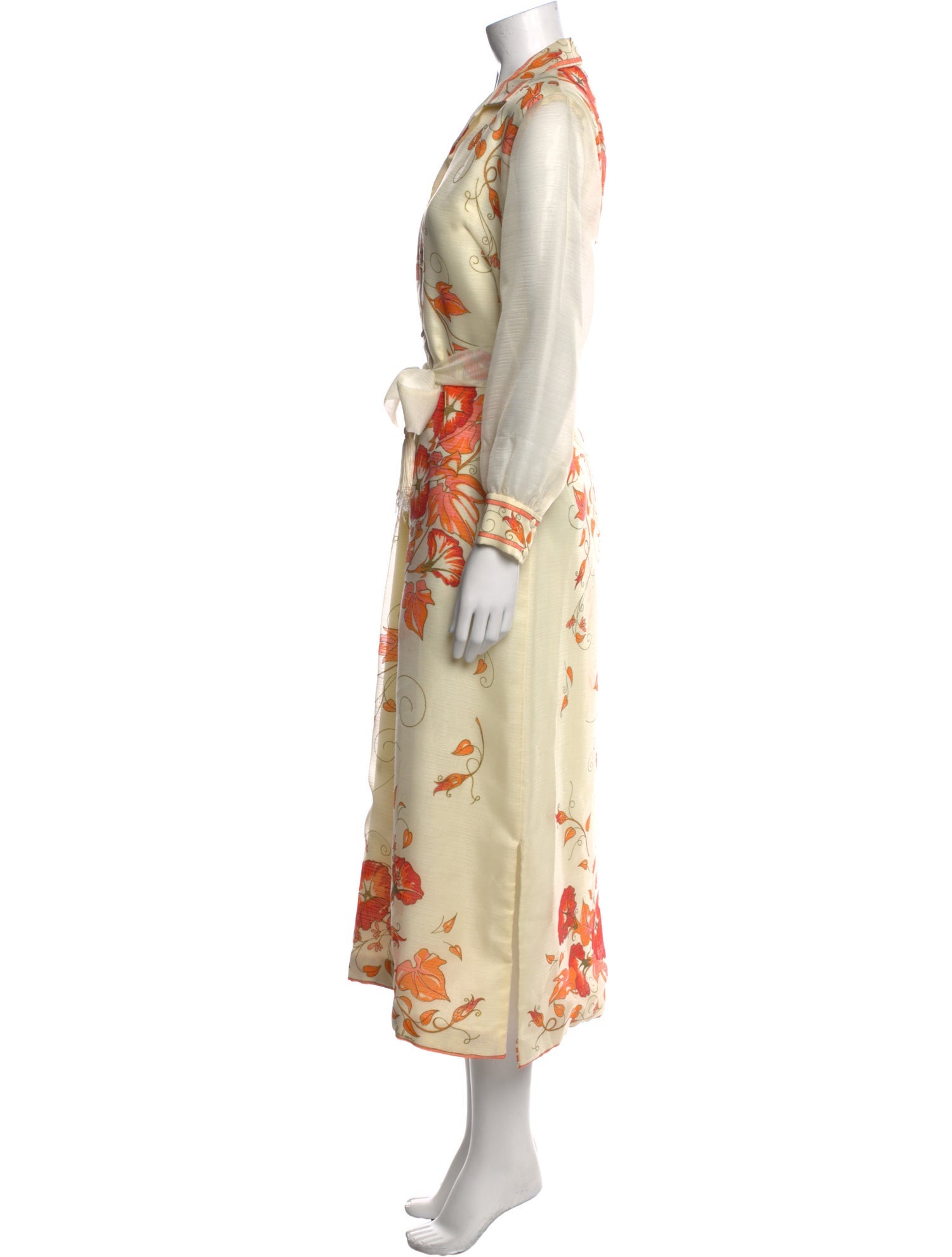 Alfred Shaheen Floral Print Midi Length Dress