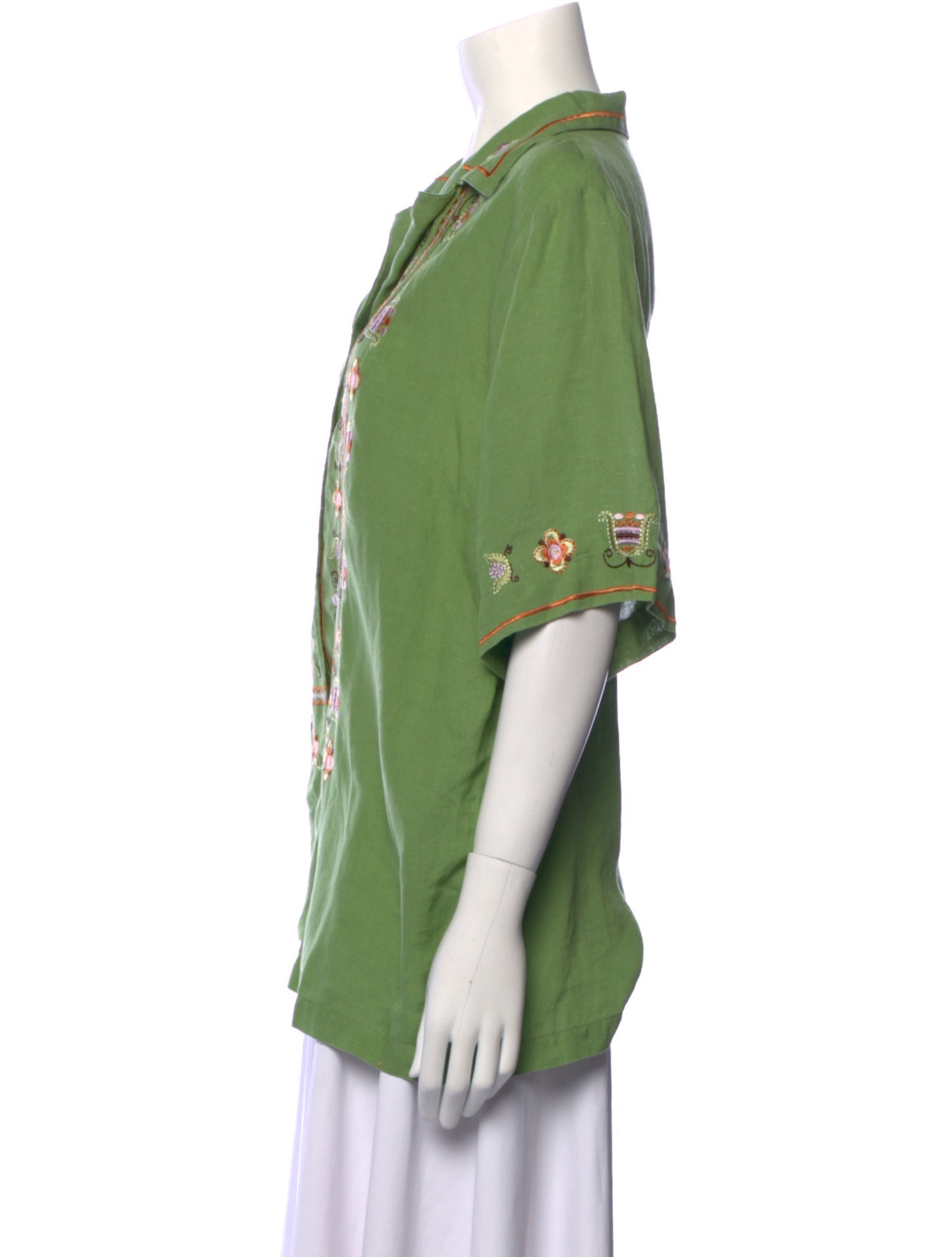 ALÉMAIS Printed Short Sleeve Button-up Top