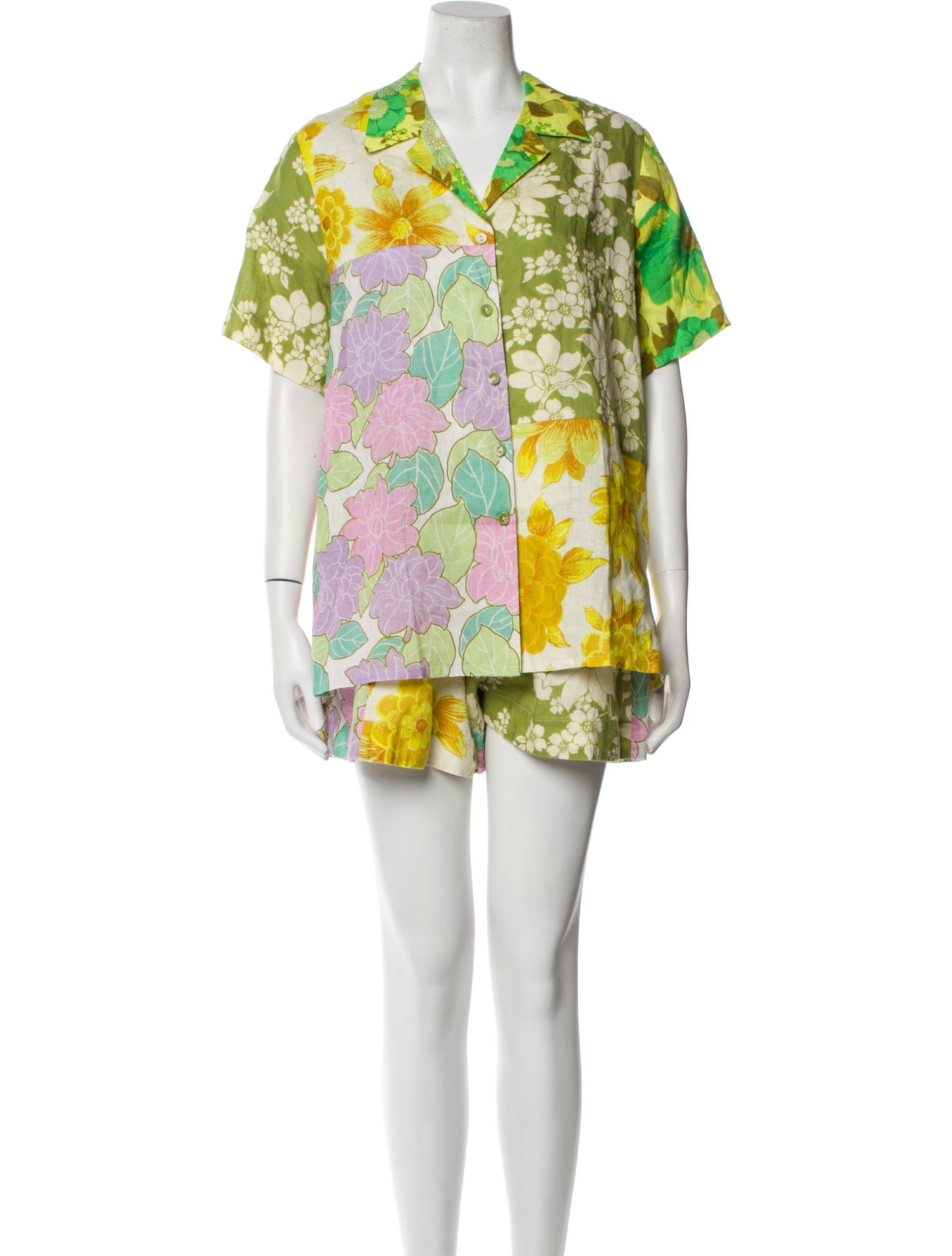 ALÉMAIS Linen Printed Short Set w/ Tags