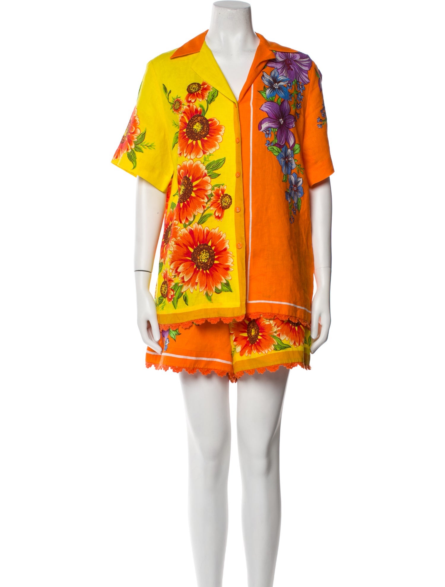 ALÉMAIS Linen Floral Print Short Set