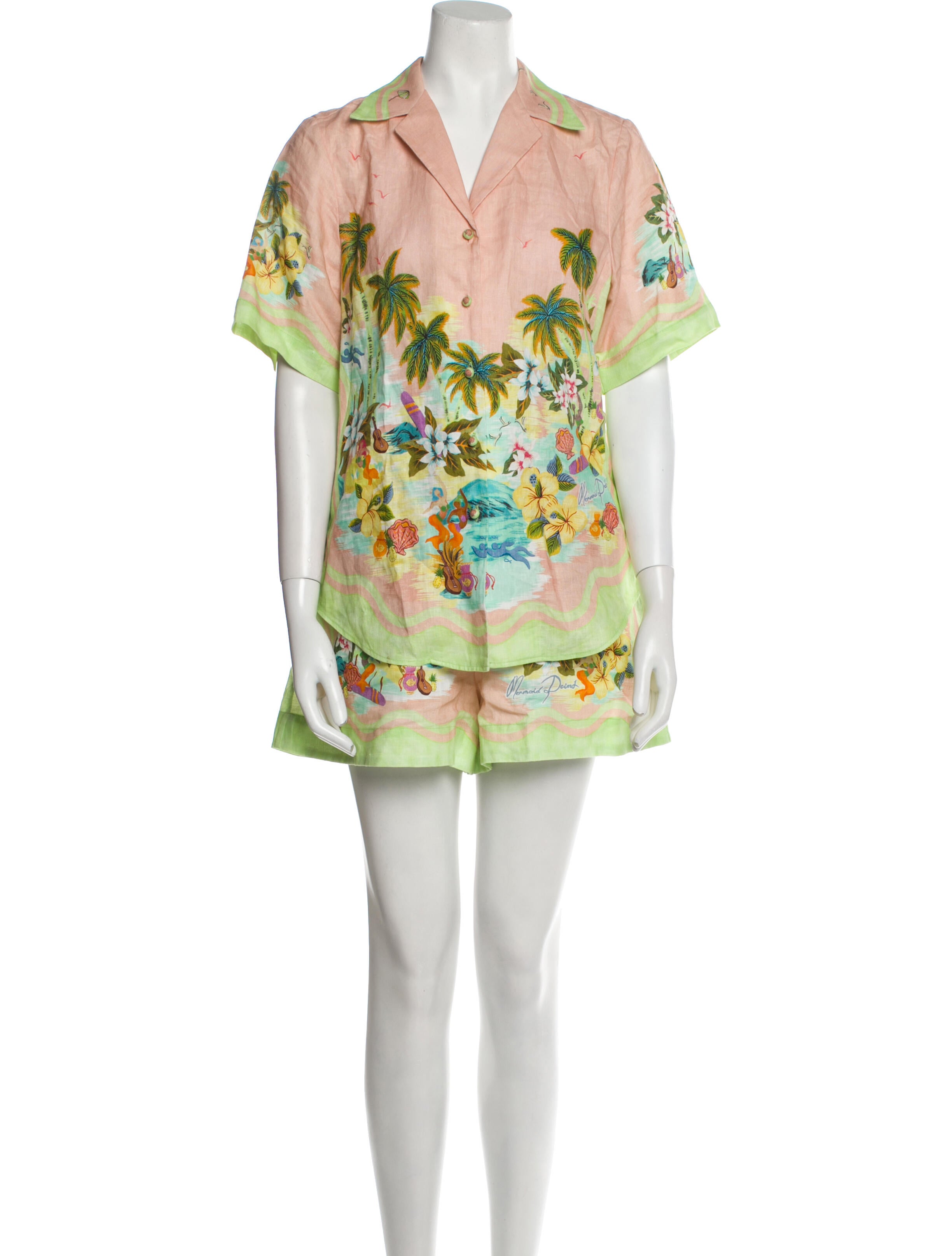 ALÉMAIS Linen Printed Short Set