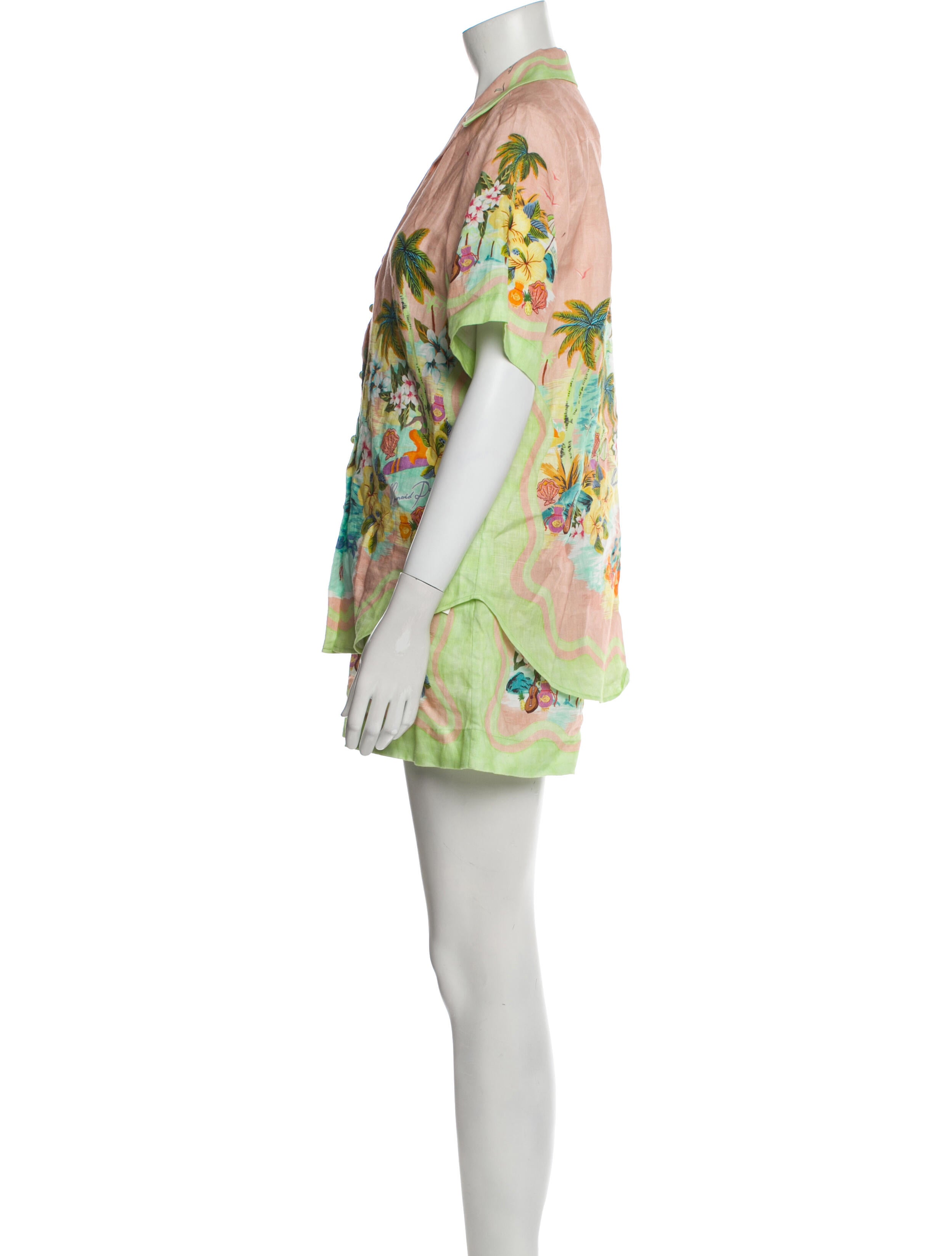 ALÉMAIS Linen Printed Short Set