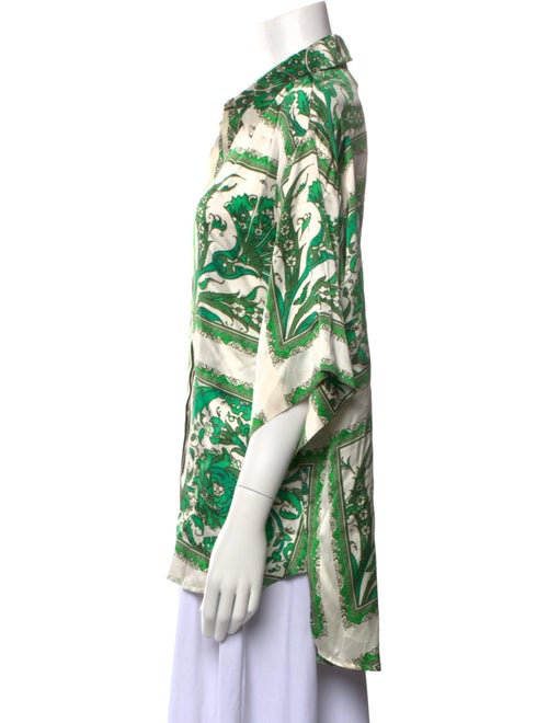 ALÉMAIS Silk Printed Button-Up Top
