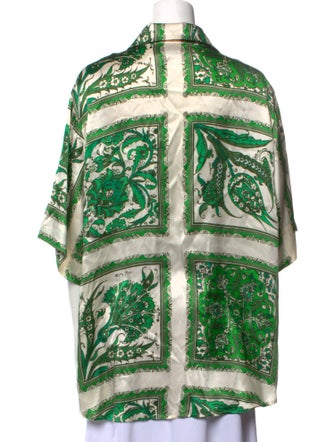 ALÉMAIS Silk Printed Button-Up Top