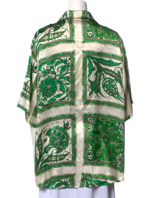 ALÉMAIS Silk Printed Button-Up Top