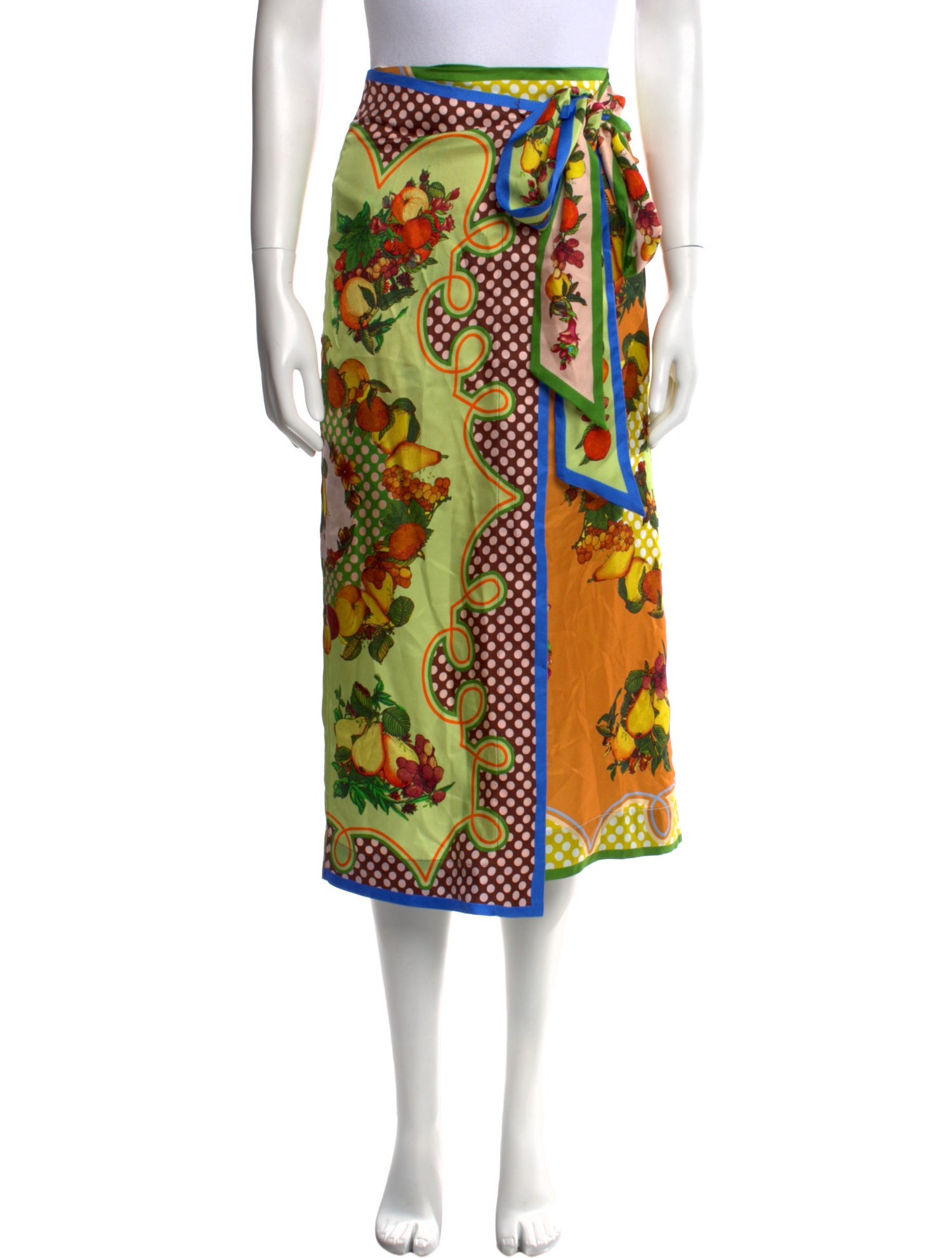 ALÉMAIS Silk Midi Length Skirt