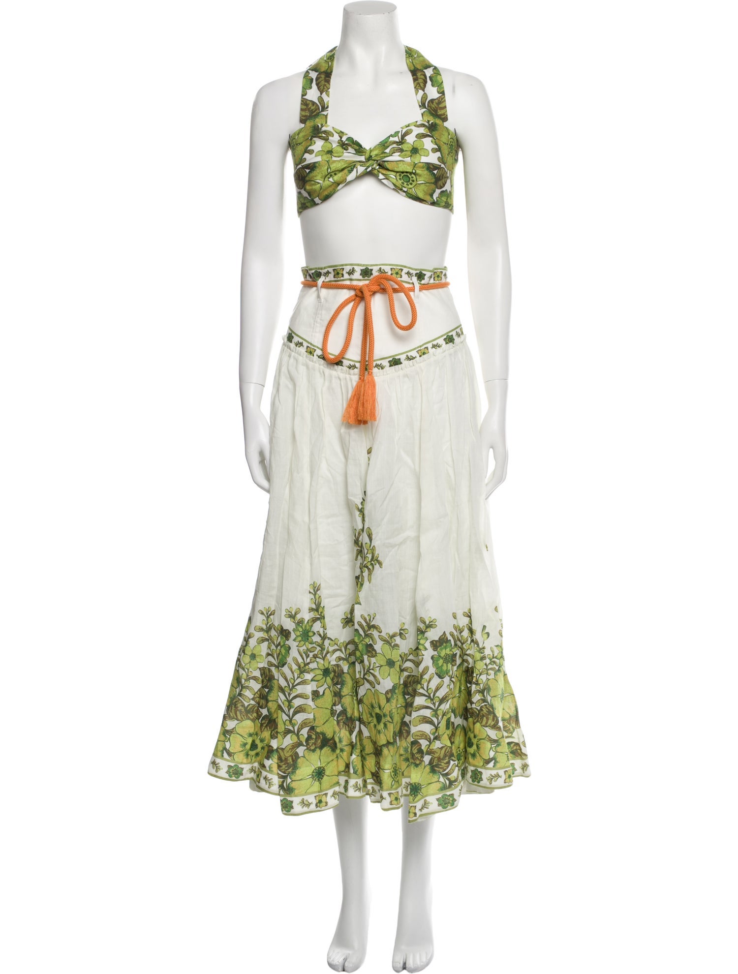 ALÉMAIS Linen Floral Print Skirt Set w/ Tags