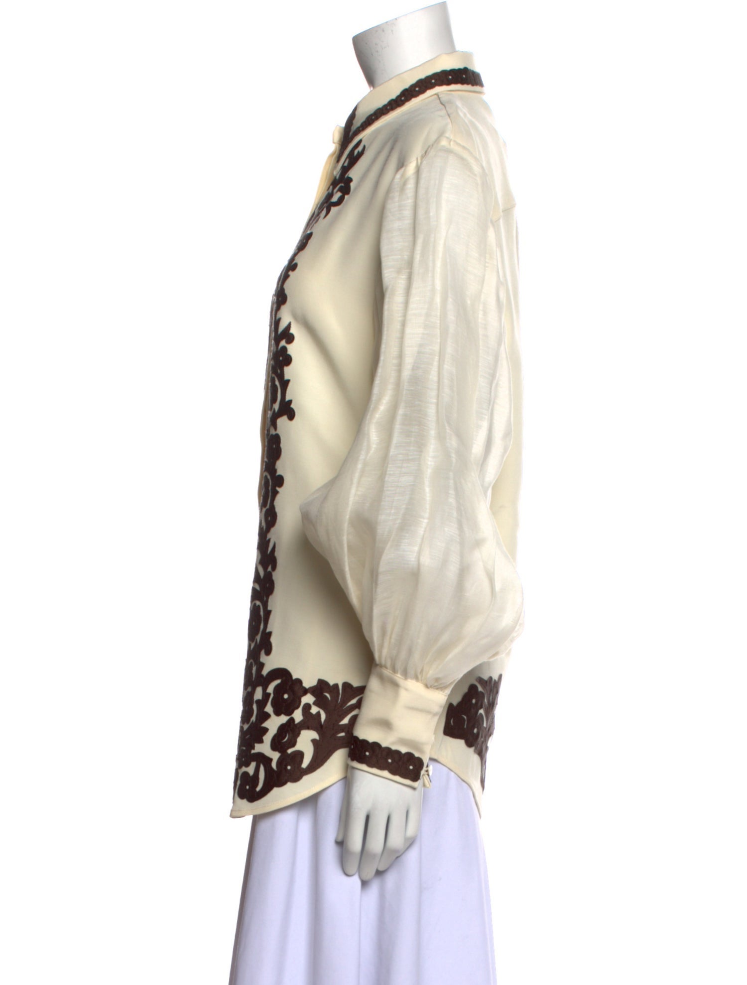 ALÉMAIS Printed Long Sleeve Button-Up Top