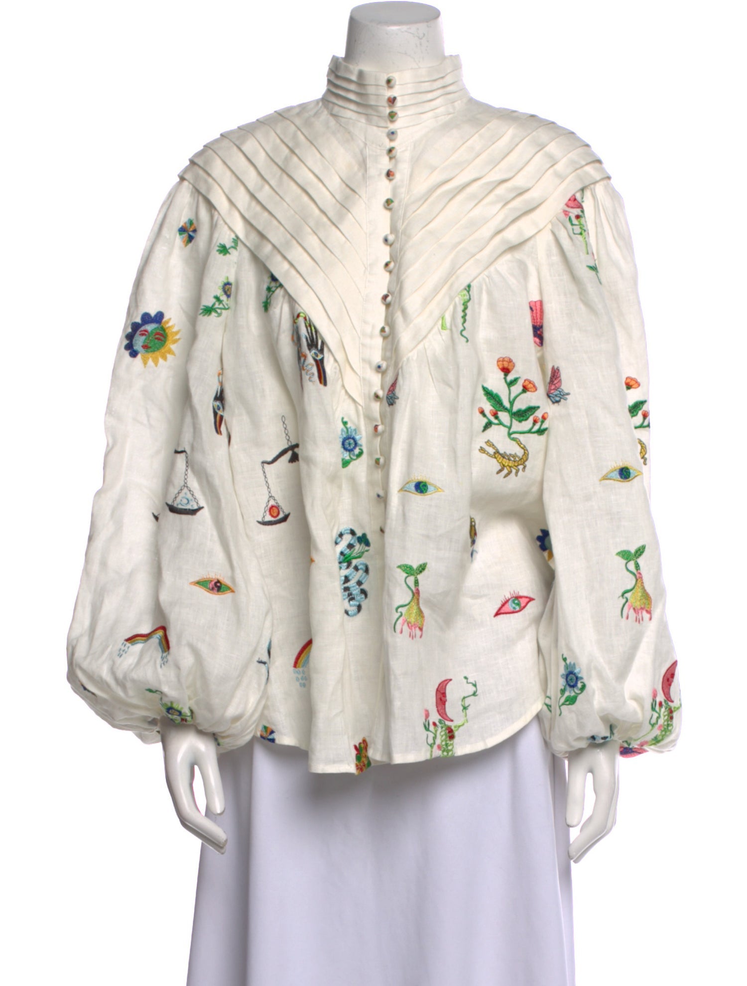 ALÉMAIS Linen Printed Blouse
