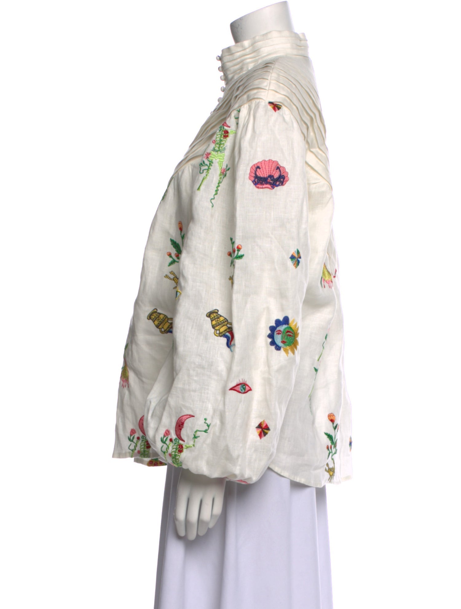 ALÉMAIS Linen Printed Blouse