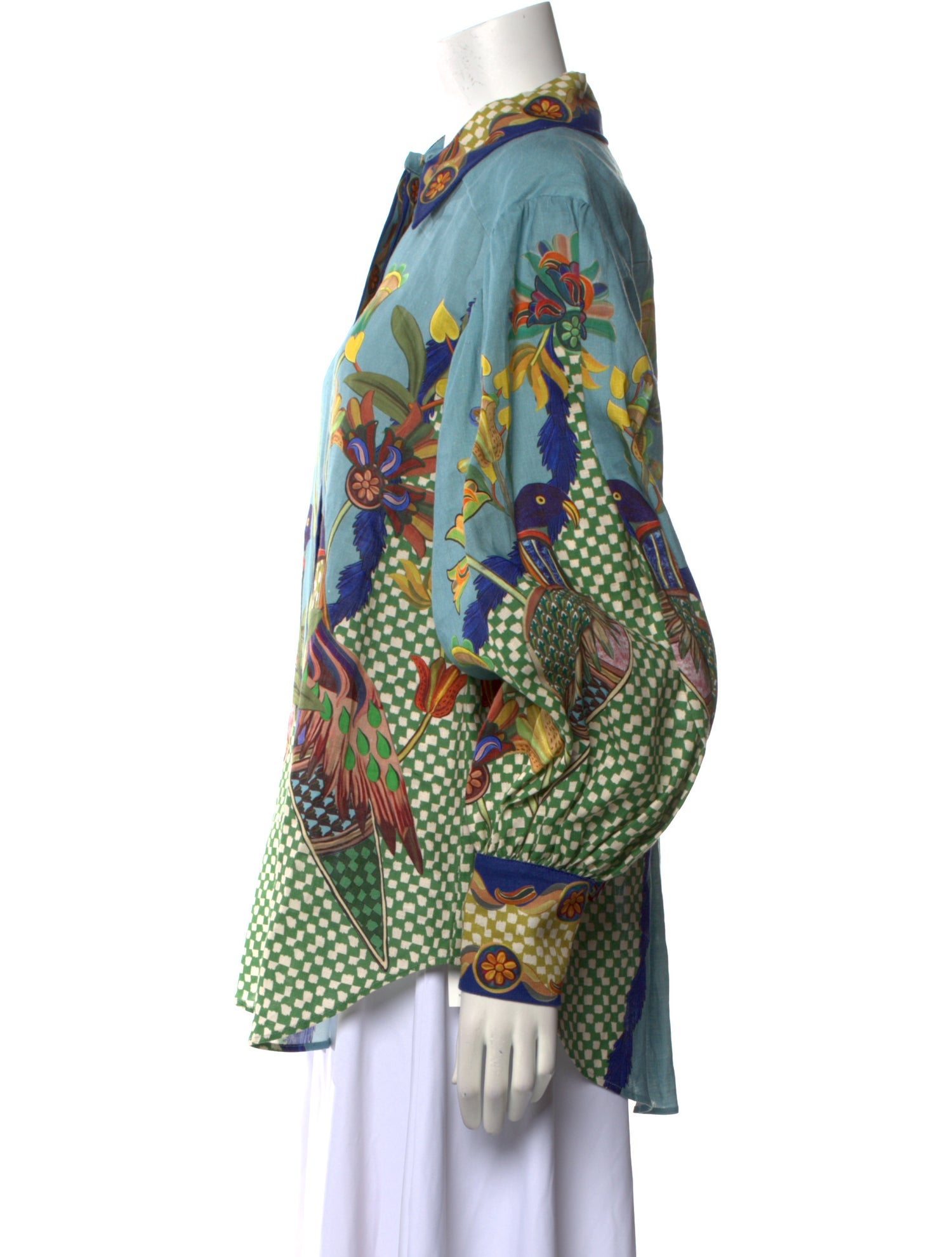 ALÉMAIS Linen Printed Button-Up Top