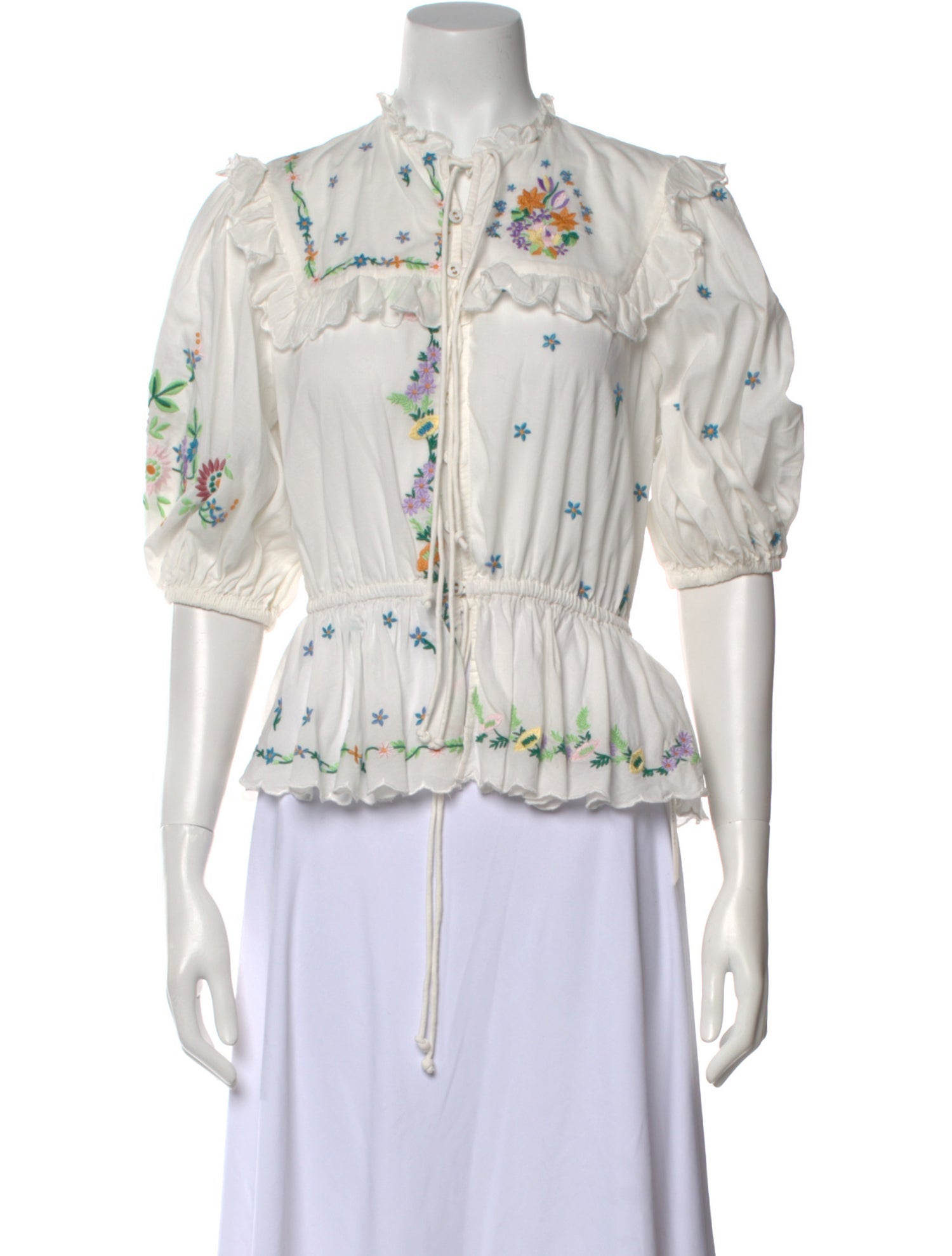 ALÉMAIS Printed Mock Neck Blouse