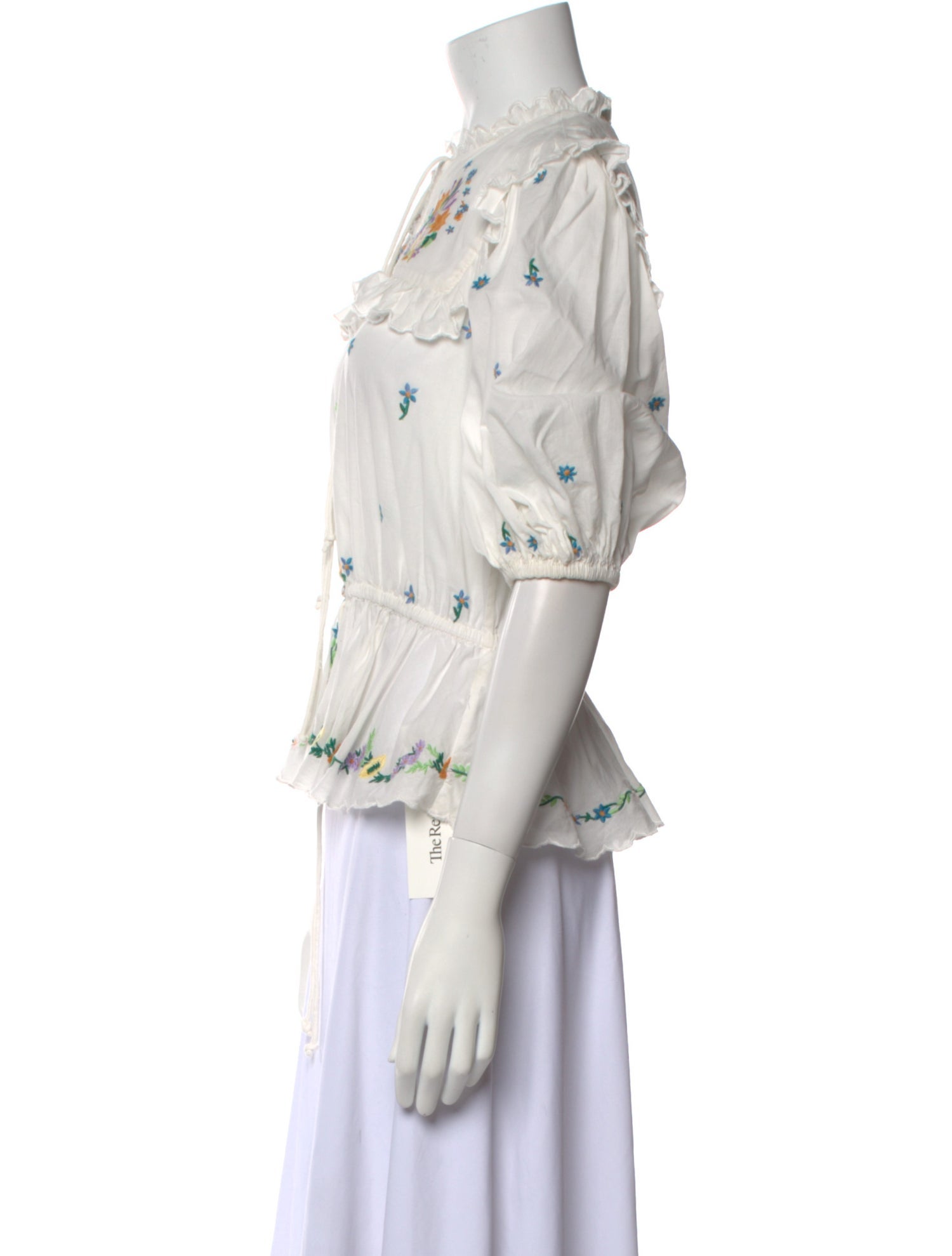 ALÉMAIS Printed Mock Neck Blouse