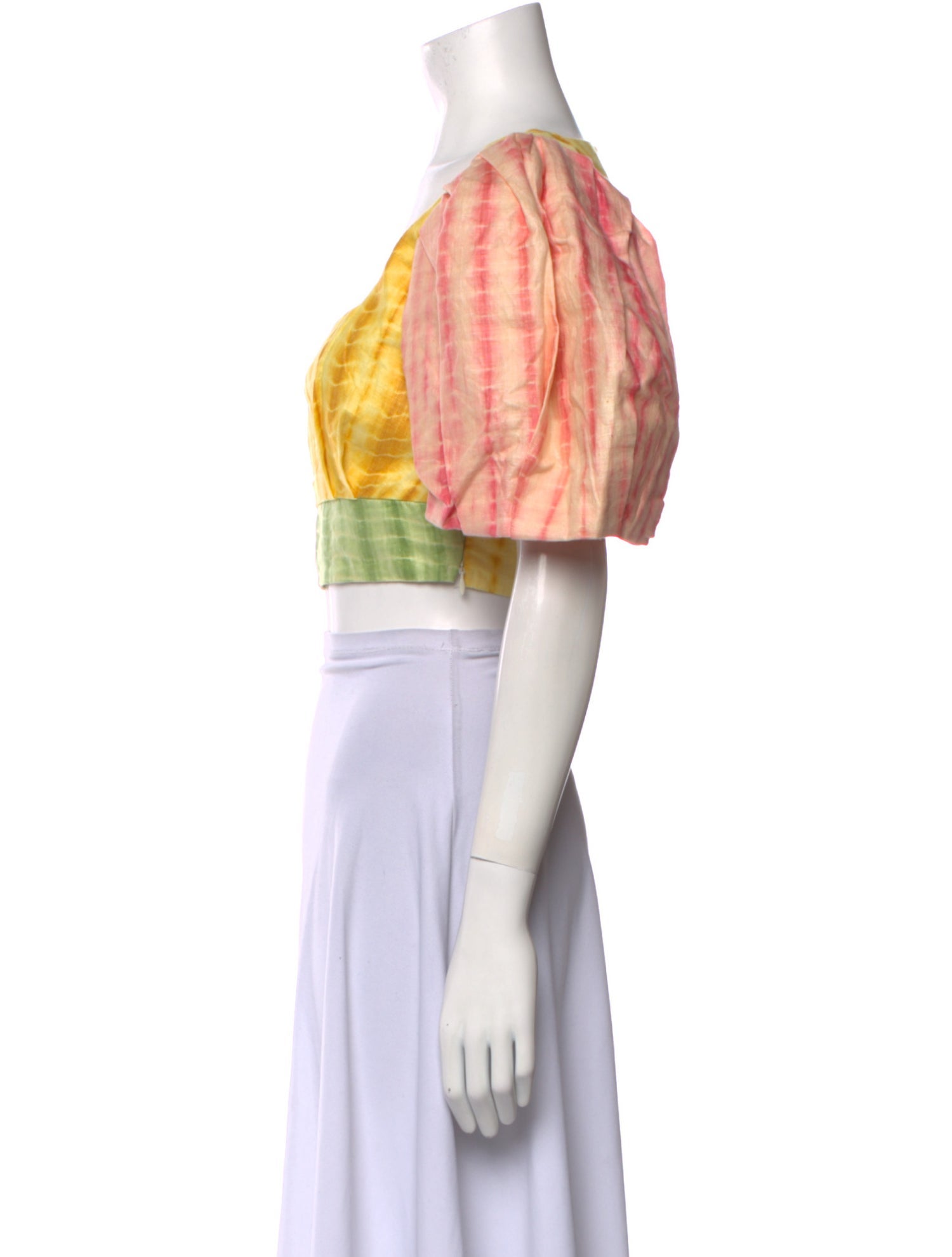 ALÉMAIS Linen Plaid Print Crop Top w/ Tags