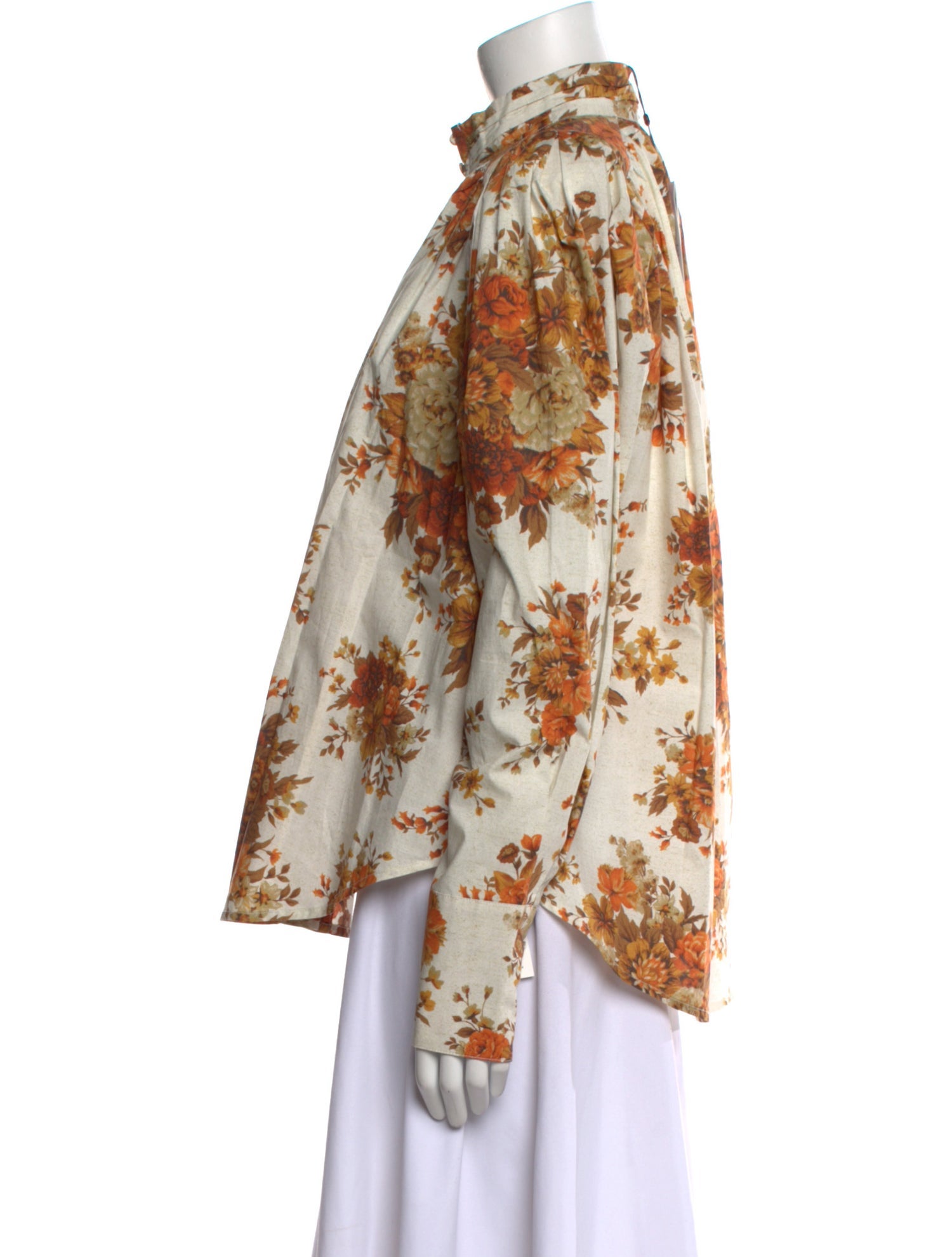 ALÉMAIS Floral Print Mock Neck Blouse w/ Tags