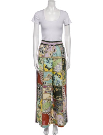 ALÉMAIS Linen Floral Print Pant Set