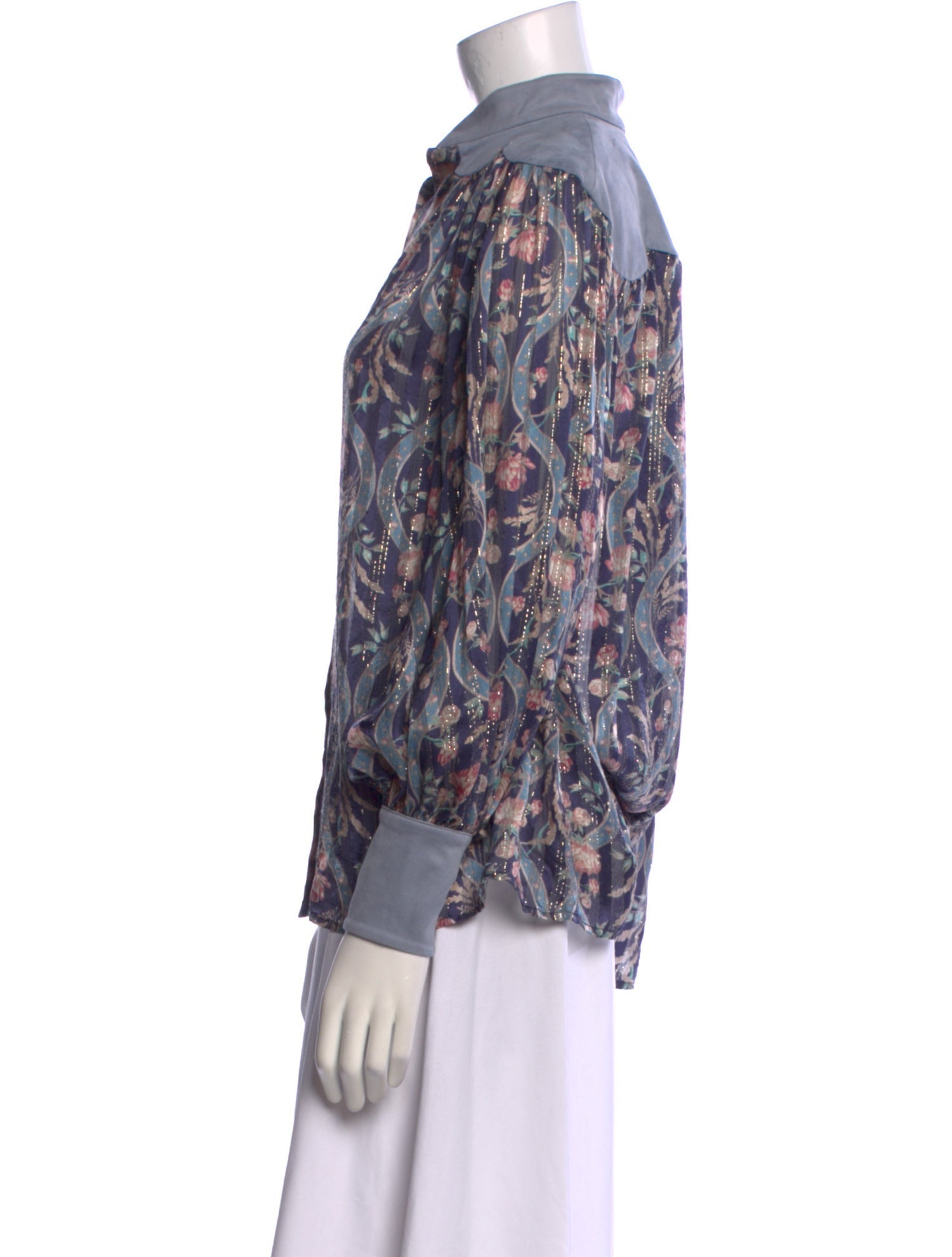 ALÉMAIS Silk Paisley Print Blouse