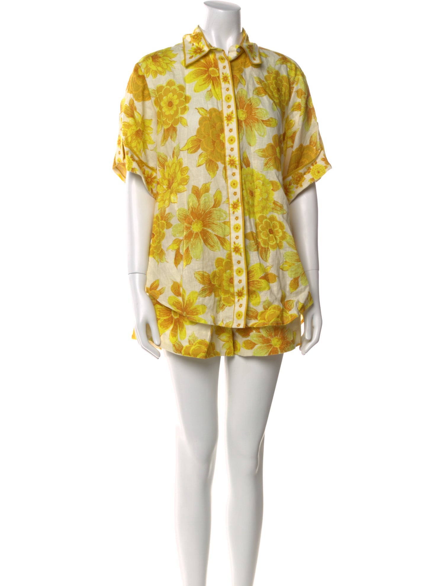 ALÉMAIS Linen Floral Print Romper