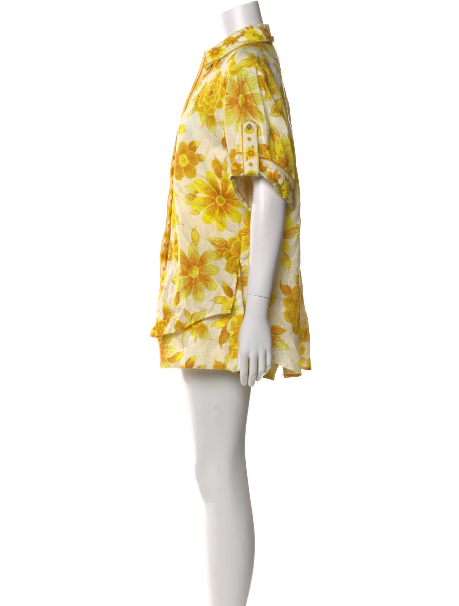 ALÉMAIS Linen Floral Print Romper