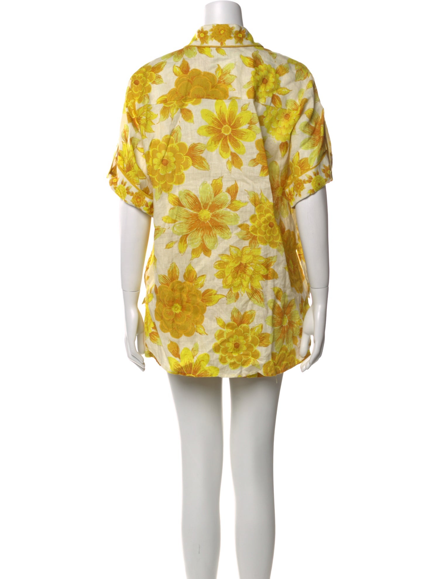 ALÉMAIS Linen Floral Print Romper