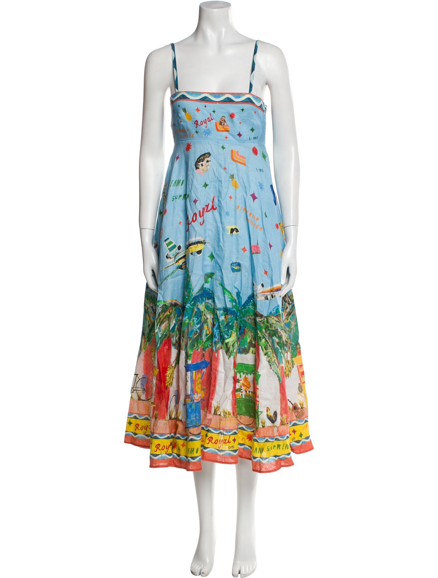 ALÉMAIS Printed Long Dress