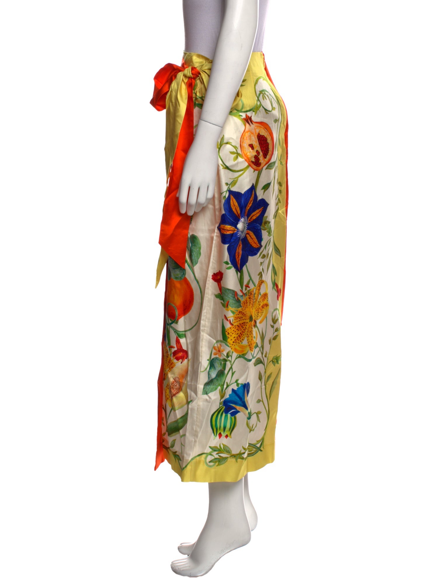 ALÉMAIS Silk Midi Length Skirt