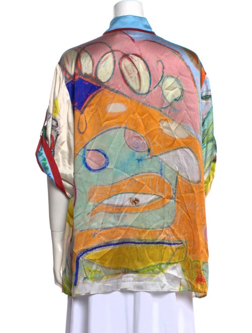 ALÉMAIS Silk Printed Button-Up Top