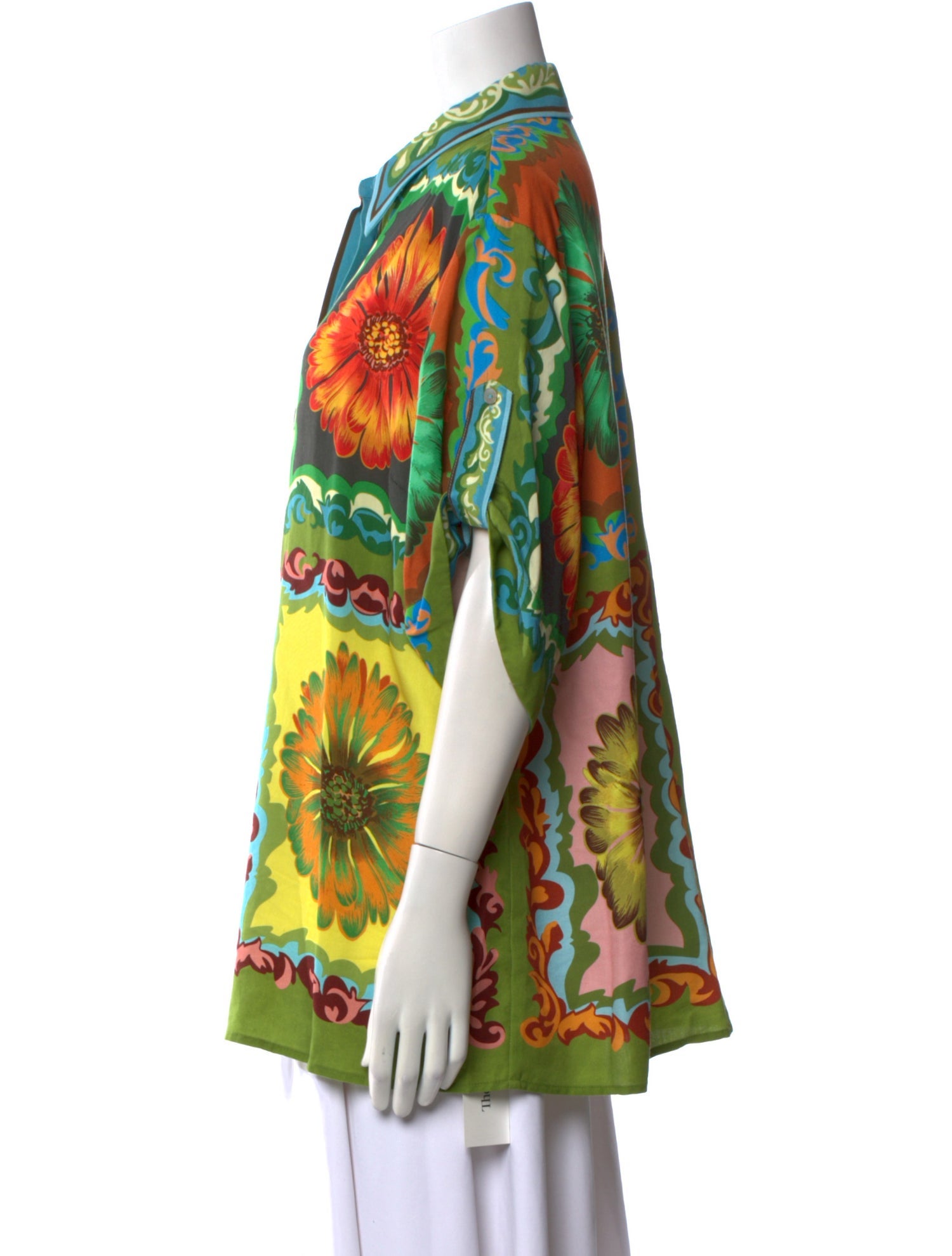 ALÉMAIS Printed Short Sleeve Button-Up Top