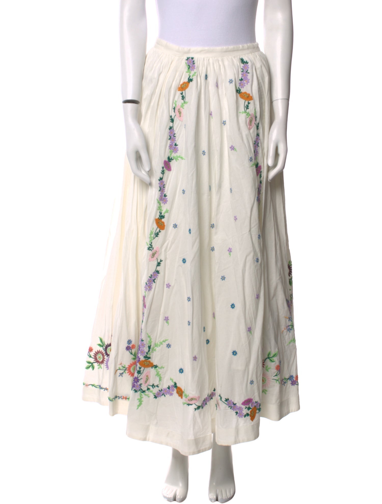 ALÉMAIS Silk Midi Length Skirt