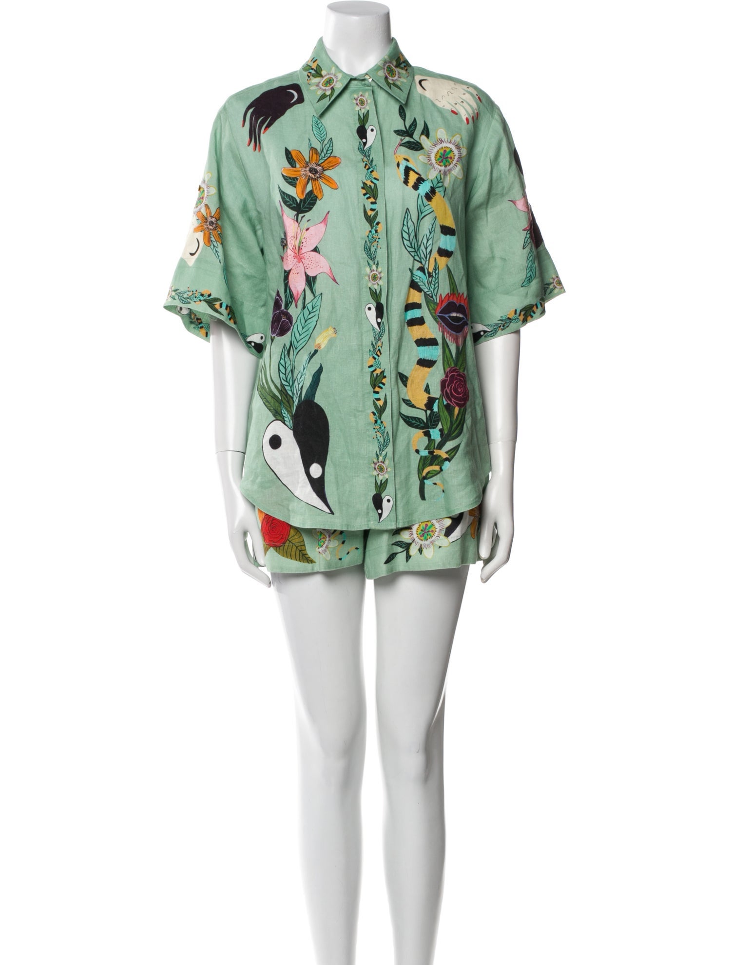 ALÉMAIS Linen Printed Short Set