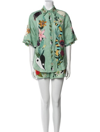 ALÉMAIS Linen Printed Short Set