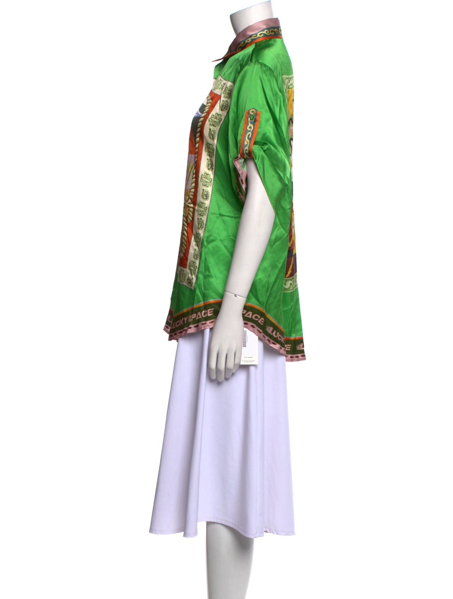 ALÉMAIS Silk Graphic Print Polo