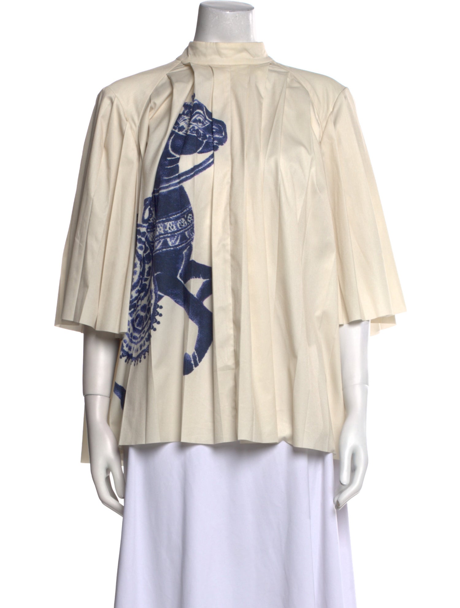 ALÉMAIS Linen Graphic Print Blouse