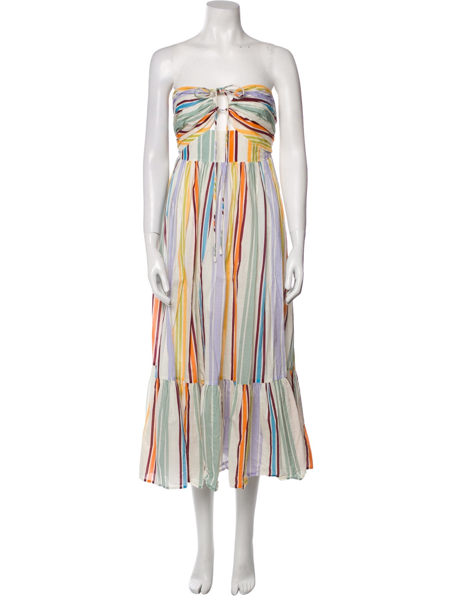 ALÉMAIS Striped Midi Length Dress