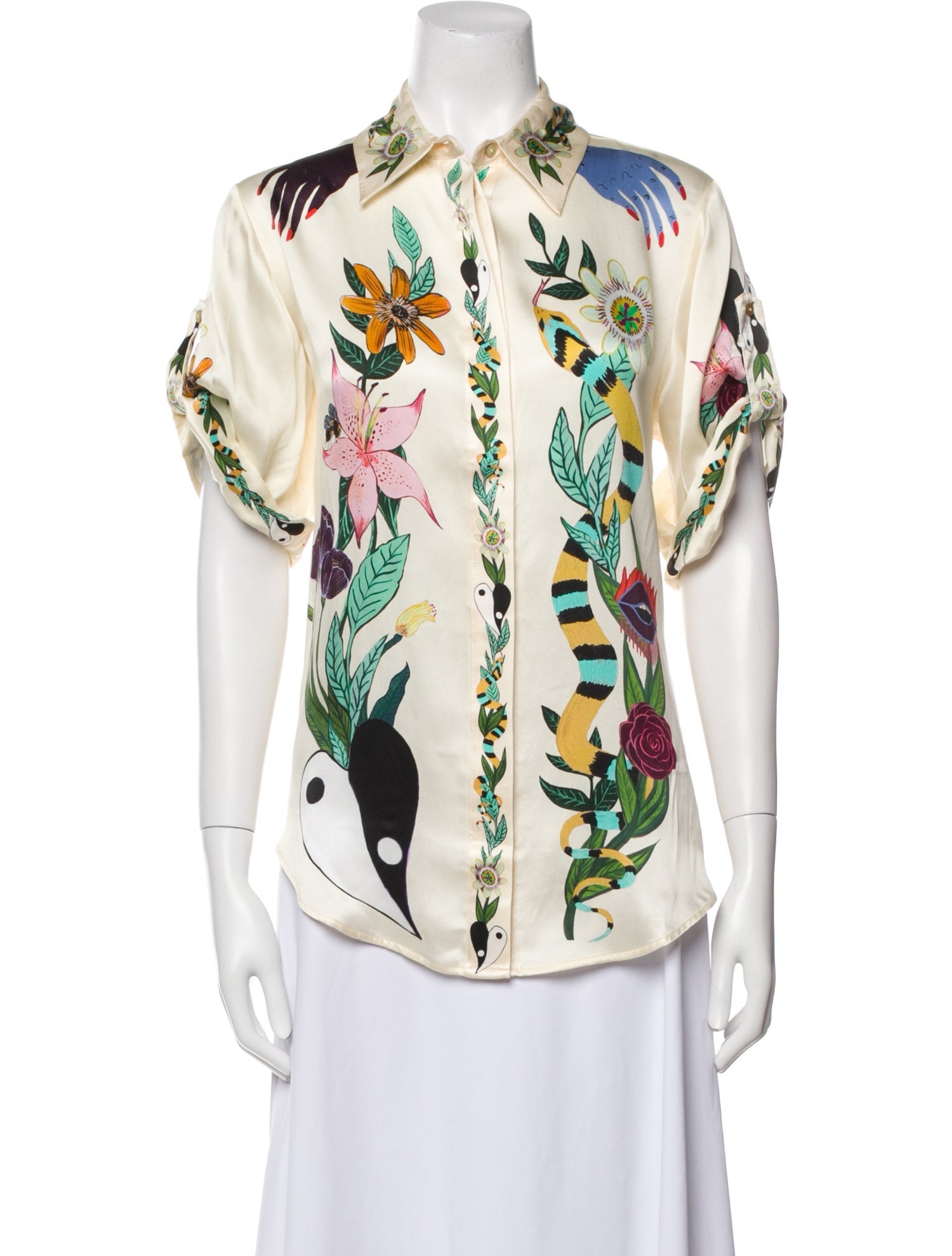 ALÉMAIS Silk Printed Pajamas w/ Tags