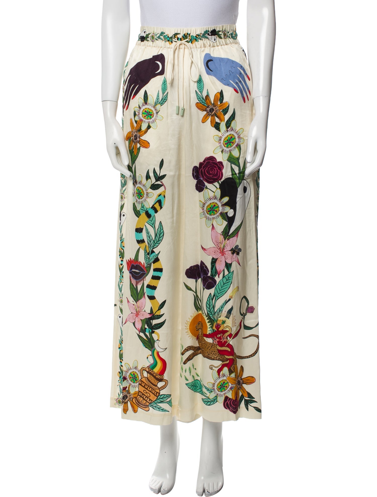 ALÉMAIS Silk Printed Sweatpants w/ Tags