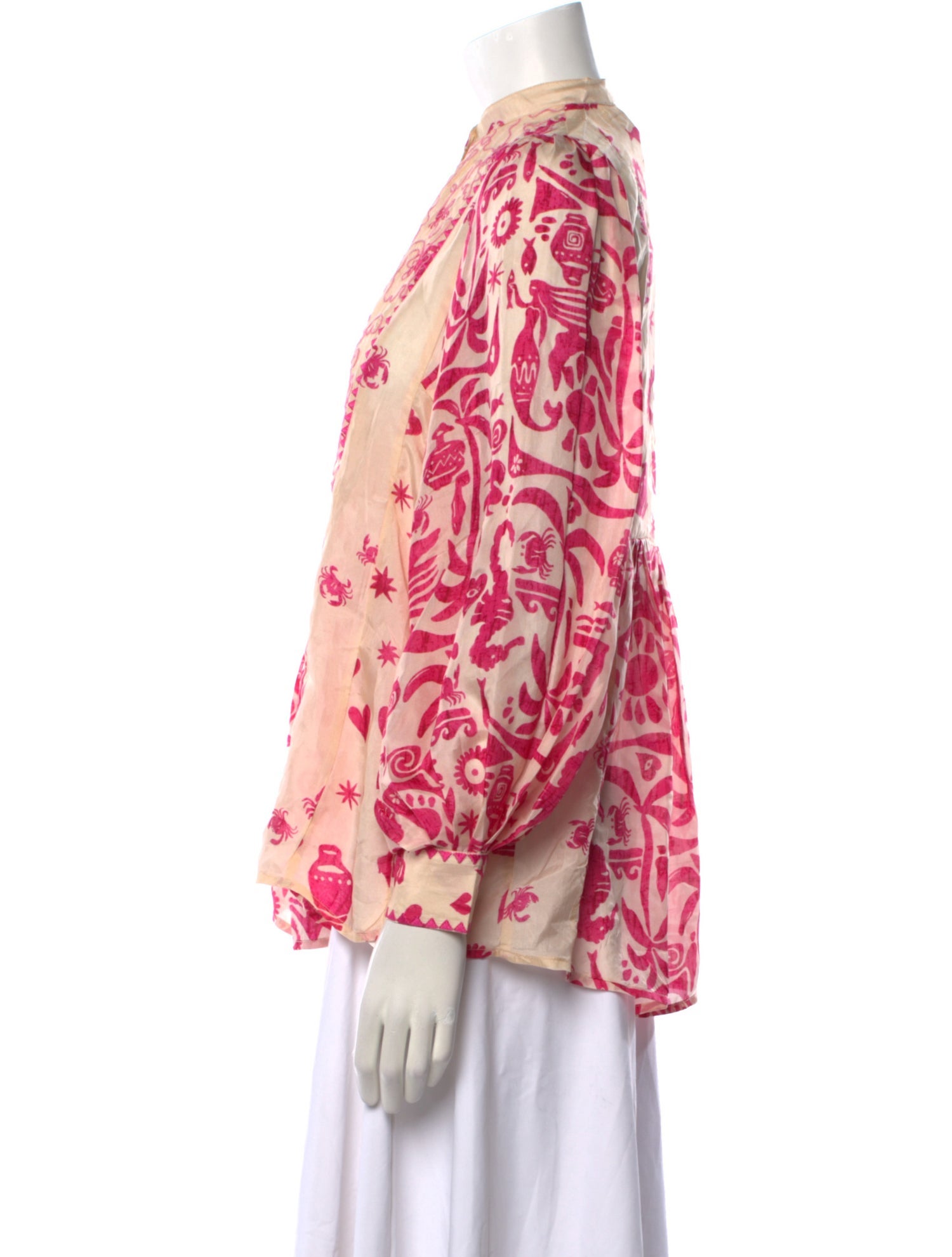 ALÉMAIS Silk Printed Blouse w/ Tags