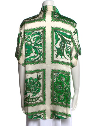 ALÉMAIS Silk Printed Button-Up Top