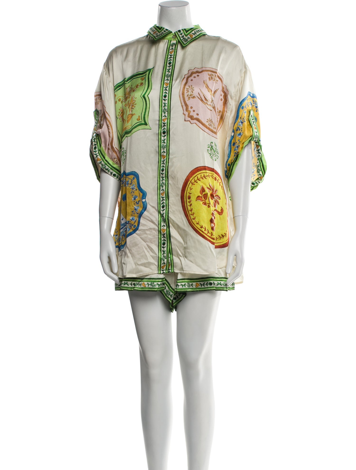 ALÉMAIS Silk Printed Short Set