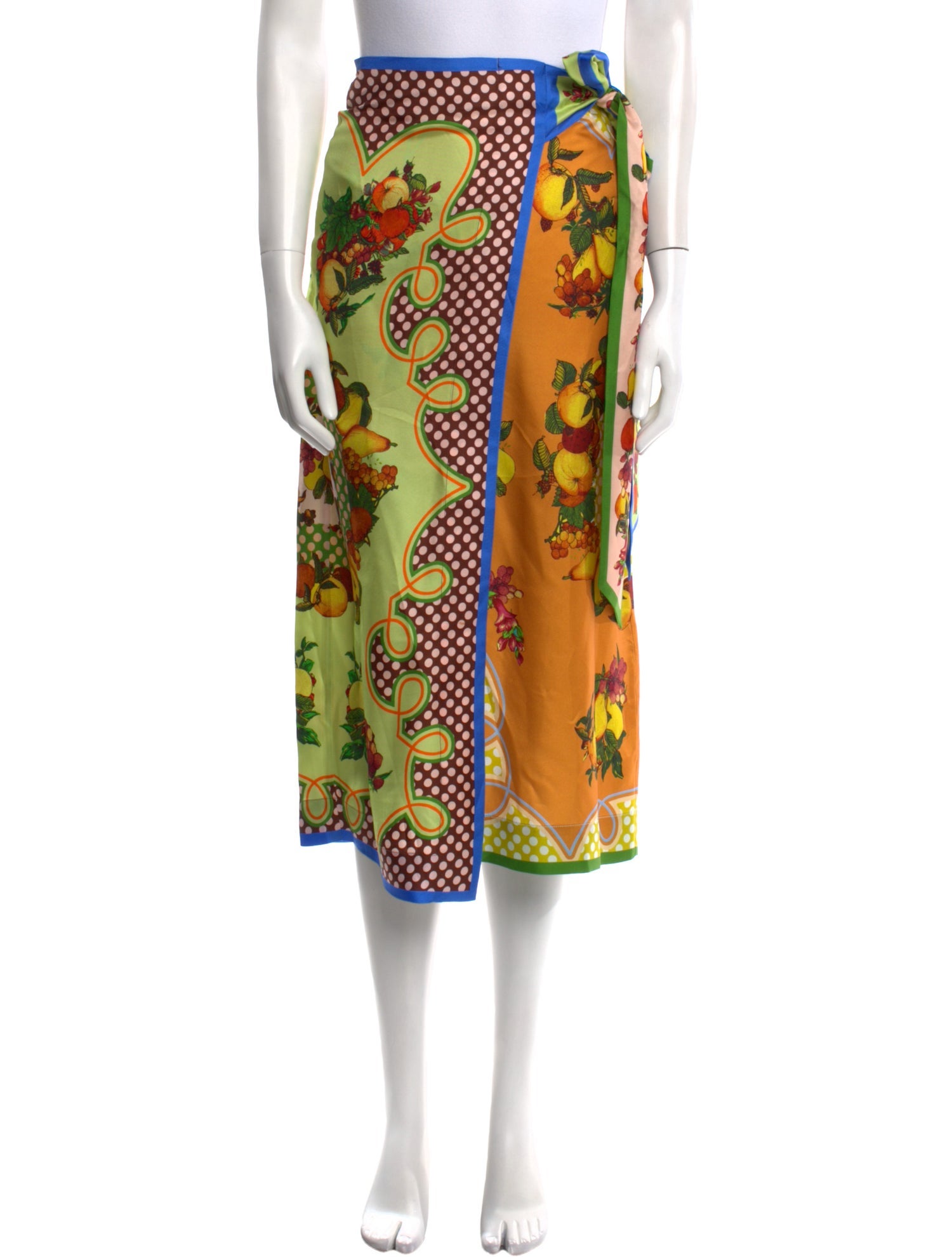 ALÉMAIS Silk Midi Length Skirt