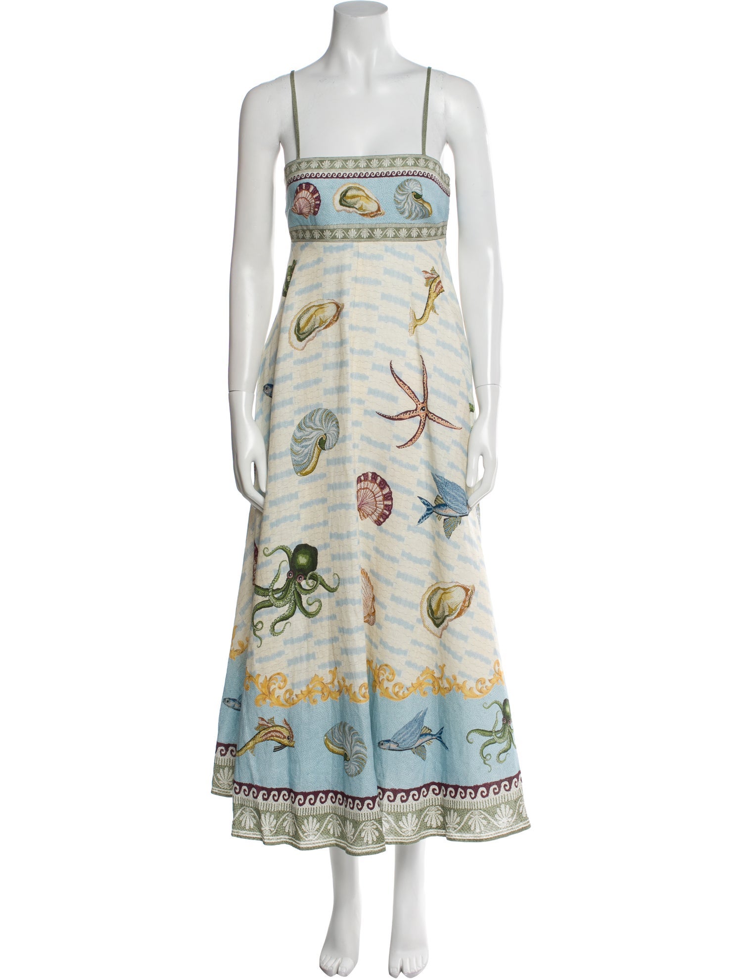 ALÉMAIS Printed Midi Length Dress w/ Tags