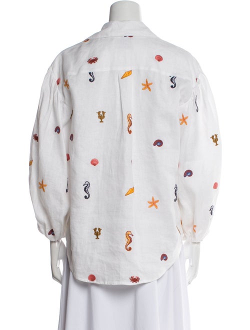 ALÉMAIS Linen Printed Button-Up Top