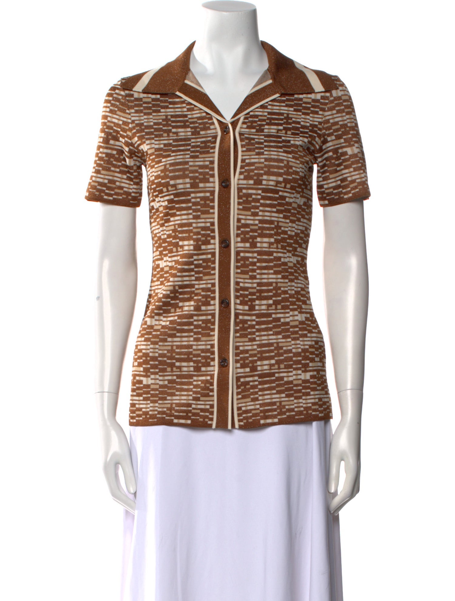 ALÉMAIS Printed Short Sleeve Polo w/ Tags