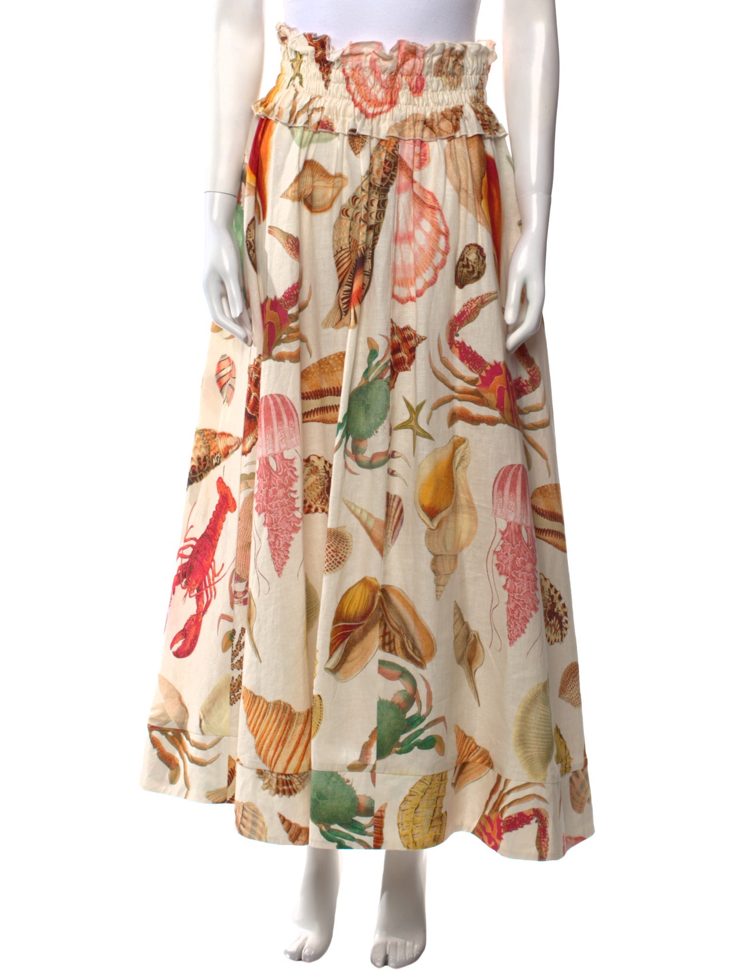 ALÉMAIS Linen Midi Length Skirt