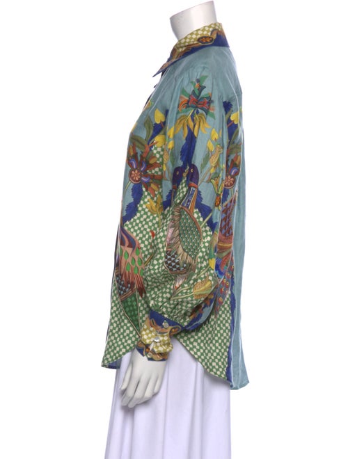 ALÉMAIS Linen Printed Button-Up Top