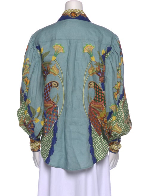 ALÉMAIS Linen Printed Button-Up Top