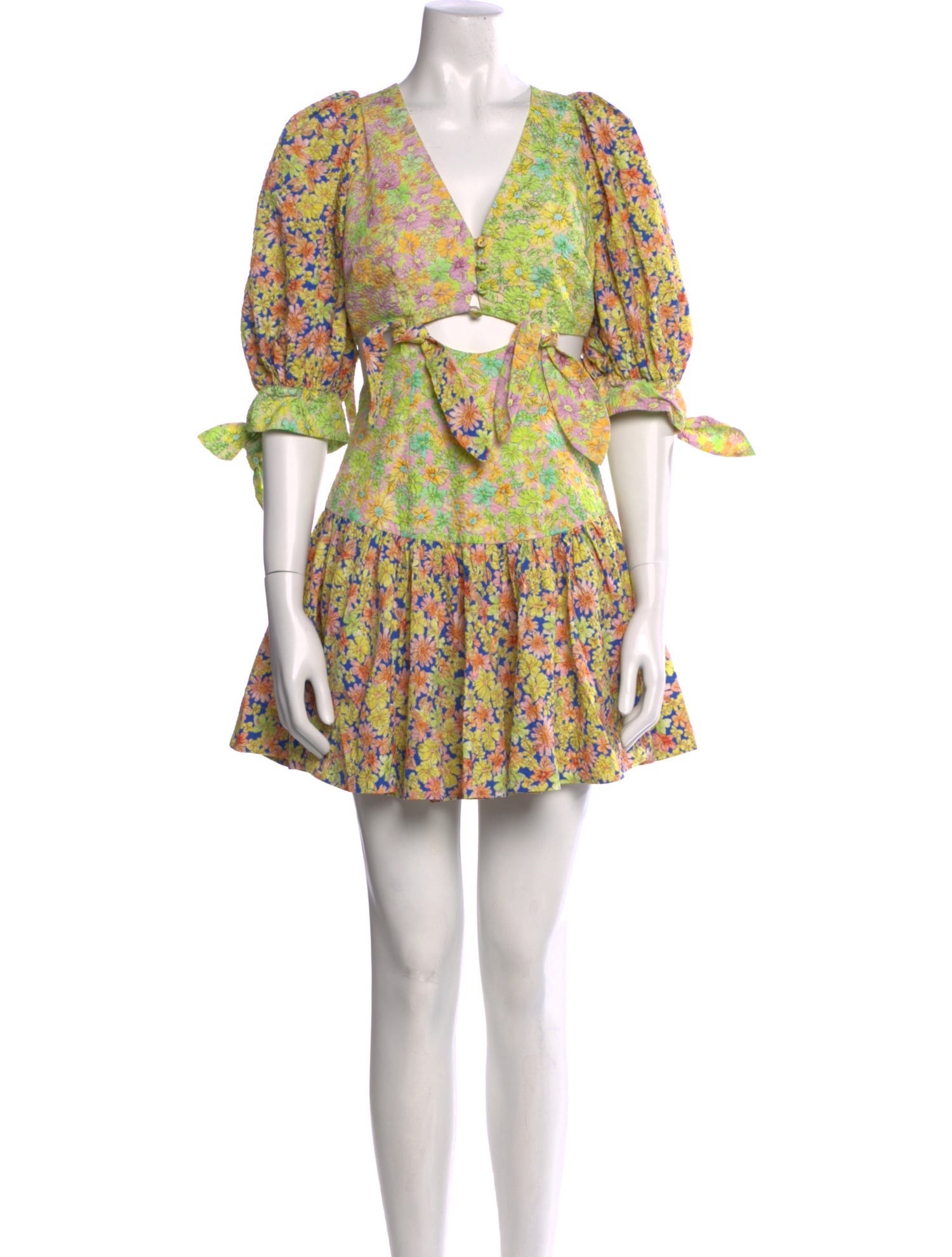 ALÉMAIS Floral Print Mini Dress